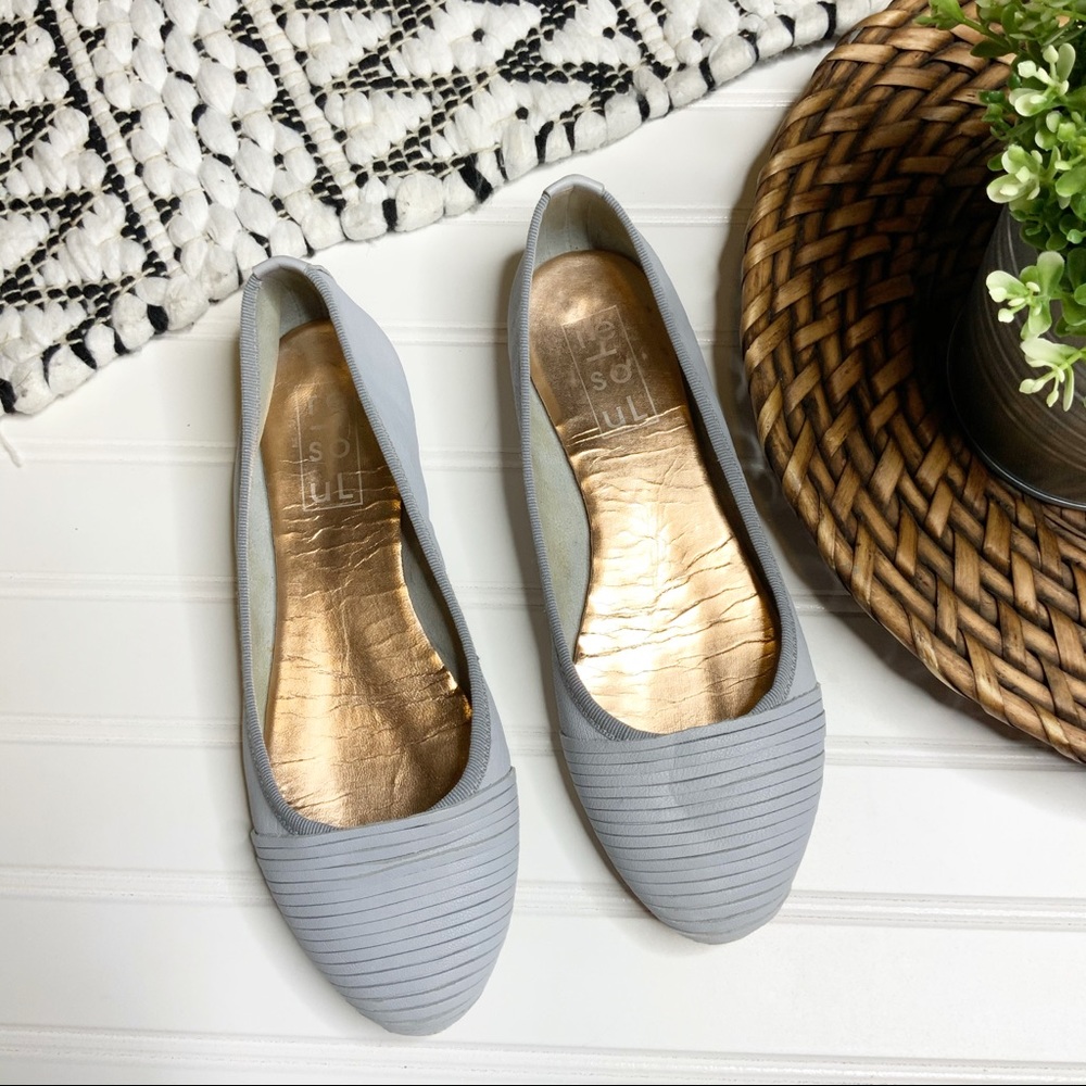 VERO CUOIO NATURALE  Blue Grey ballet Flats